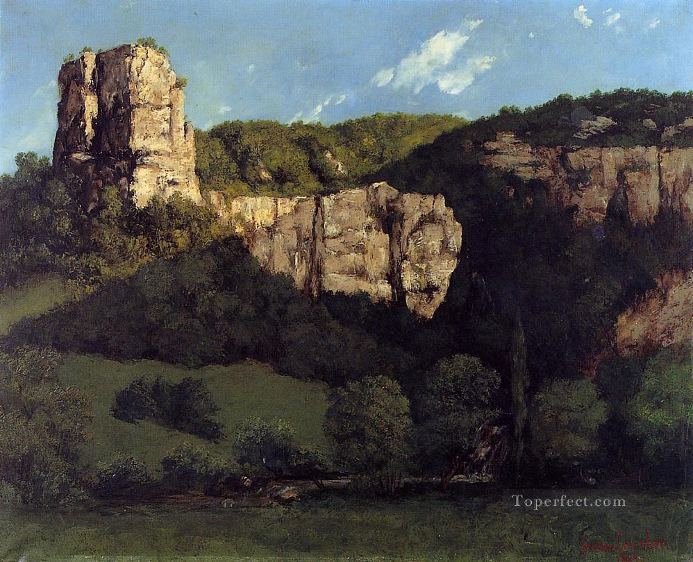 風景 オルナンの谷の禿げた岩 写実主義 ギュスターヴ・クールベ山油絵